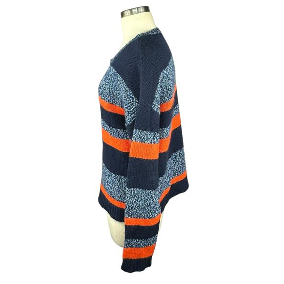 KULE Blue Orange Striped The Andre Sweater Cashmere Knit Women's Size Medium - Picture 4 of 12
